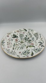 Prato de Bolo Floral Ouro